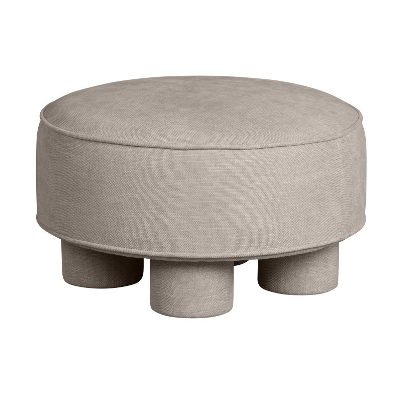 POUF ROUND LEGS NATURAL    - CHAIRS, STOOLS